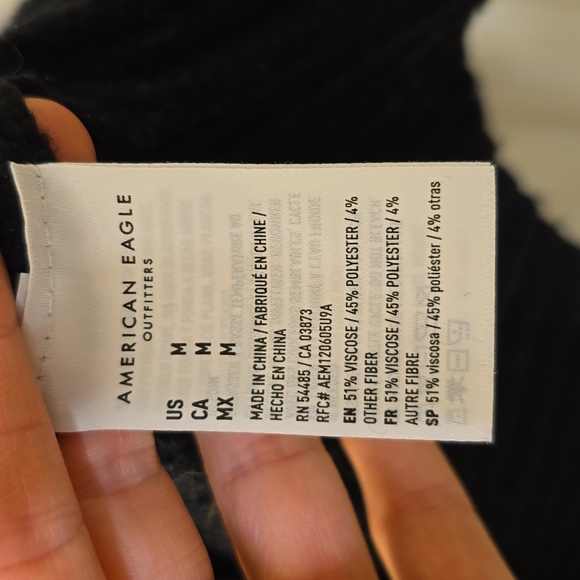 Black American Eagle High Neck Sweater | Super Soft | SZ Medium - Picture 5 of 7